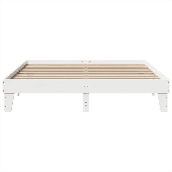 vidaXL Cadre de lit sans matelas blanc 200x200 cm bois massif de pin