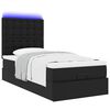 vidaXL Cadre de lit ottoman avec matelas noir 80x200 cm similicuir