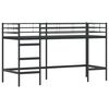 vidaXL Cadre de Lit Mezzanine pour Enfants avec Rideaux Noir et rose