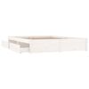 vidaXL Cadre de lit sans matelas avec tiroirs blanc