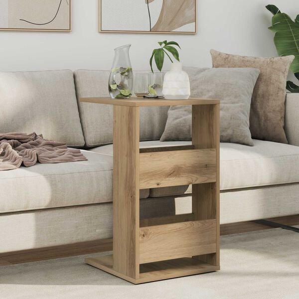 vidaXL Table d'appoint Ch&ecirc;ne artisanal 40 x 35 x 60,5 cm