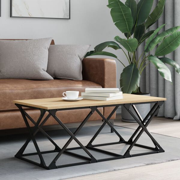 vidaXL Table basse ch&ecirc;ne sonoma 100x49x40 cm bois d'ing&eacute;nierie