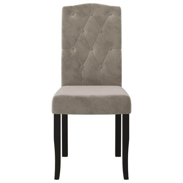 vidaXL Chaises &agrave; manger lot de 2 Gris clair Velours
