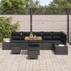 vidaXL Ensemble de canap&eacute; de jardin avec coussin 9 pcs Noir polyrotin