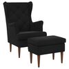 vidaXL Fauteuil avec pouf 2 pc Noir Velours