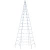 vidaXL Sapin de No&euml;l &agrave; LED sur m&acirc;t de drapeau 200 LED bleu 180 cm