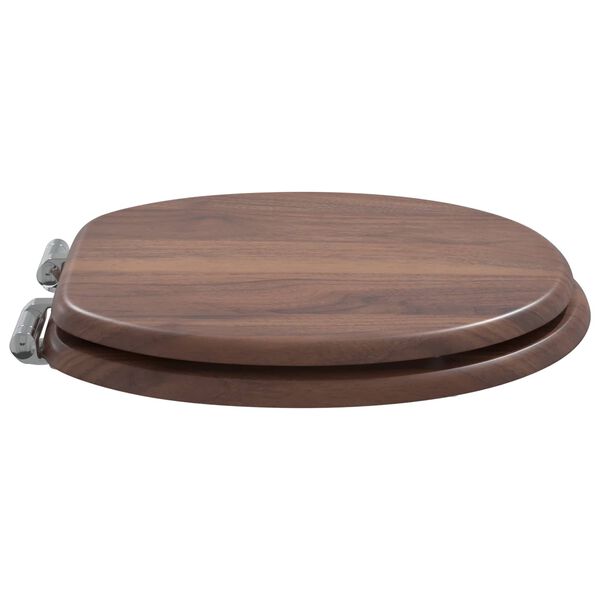 vidaXL Si&egrave;ge de toilette &agrave; fermeture douce Marron 44 x 38 cm