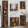 vidaXL Ensemble de mobilier de salle de bain 5 pcs Ch&ecirc;ne fum&eacute;