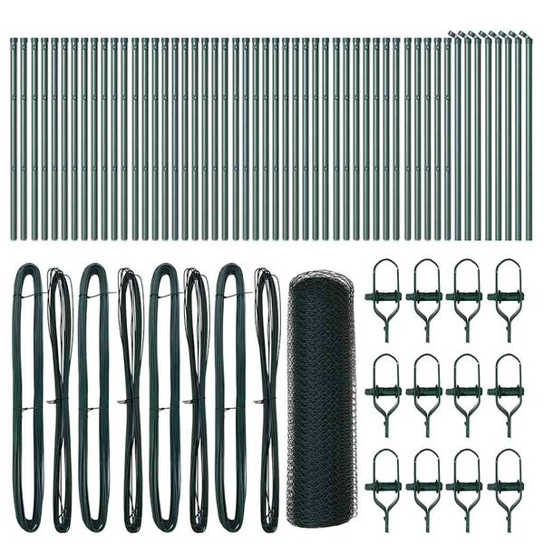 vidaXL Clôture avec poteaux Vert 0,5 x 100 m Acier recouvert de PVC