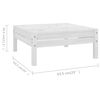 vidaXL Salon de jardin 7 pcs Bois de pin massif Blanc