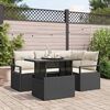 vidaXL Ensemble de canapé de jardin 5 pcs Noir Poly rotin