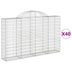 vidaXL Paniers &agrave; gabions arqu&eacute;s 40 pcs 200x30x120/140 cm Fer galvanis&eacute;