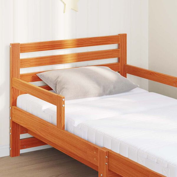 vidaXL Cadre de lit avec matelas Marron 80 x 200 cm Bois de pin massif