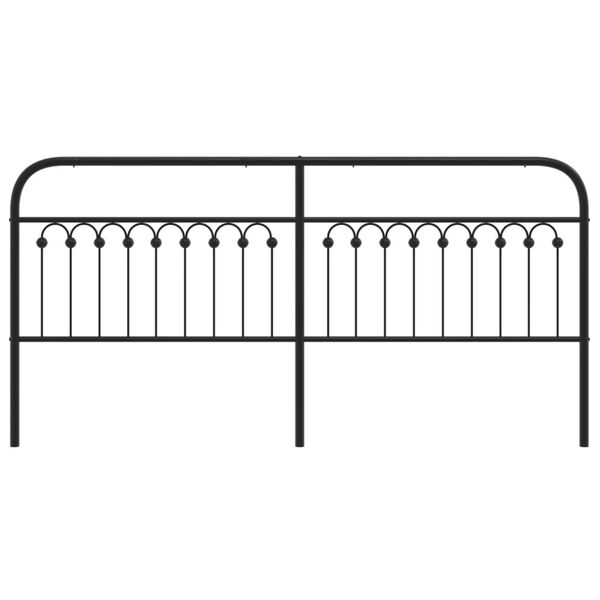 vidaXL T&ecirc;te de lit m&eacute;tal noir 193 cm
