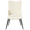 vidaXL Chaise de relaxation avec tabouret Blanc cr&egrave;me Velours