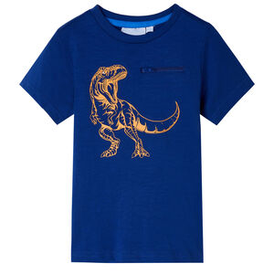 vidaXL T-shirt pour enfants avec manches courtes bleu fonc&eacute; 104