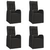 vidaXL Ensemble &agrave; manger de jardin 5pcs Noir Poly rotin et acacia