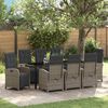 vidaXL Ensemble de salle &agrave; manger pour jardin 9 pcs Gris polyrotin