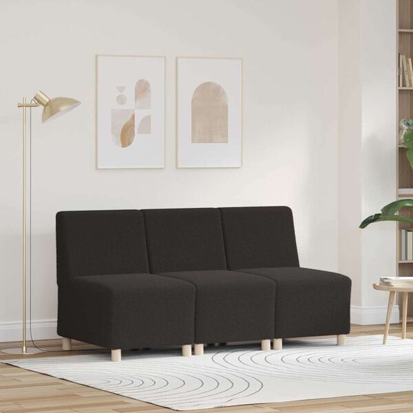vidaXL Unit&eacute; de Sofa Modulaire Sans Accoudoirs 3 pcs Gris fonc&eacute;