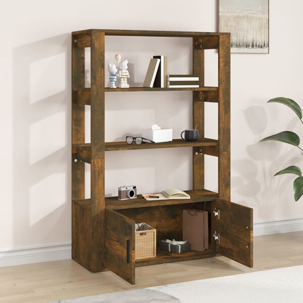 vidaXL Buffet Ch&ecirc;ne fum&eacute; 80x30x119,5 cm Bois d'ing&eacute;nierie