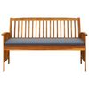 vidaXL Banc de jardin avec coussin 147 cm Bois d'acacia massif