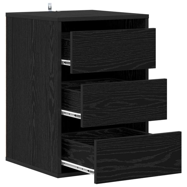 vidaXL Armoire &agrave; tiroirs Ch&ecirc;ne noir 41 x 40 x 58 cm Bois d'ing&eacute;nierie