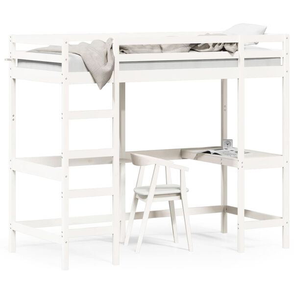 vidaXL Lit superpos&eacute; sans matelas blanc 90x200 cm bois de pin massif