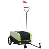 vidaXL Remorque de v&eacute;lo noir et vert 30 kg fer