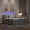 vidaXL Lit avec rangement et LED Gris clair 140 x 200 cm Polyester