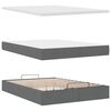 VidaXL Cadre de lit ottoman avec matelas gris fonc&eacute; 140x190 cm tissu