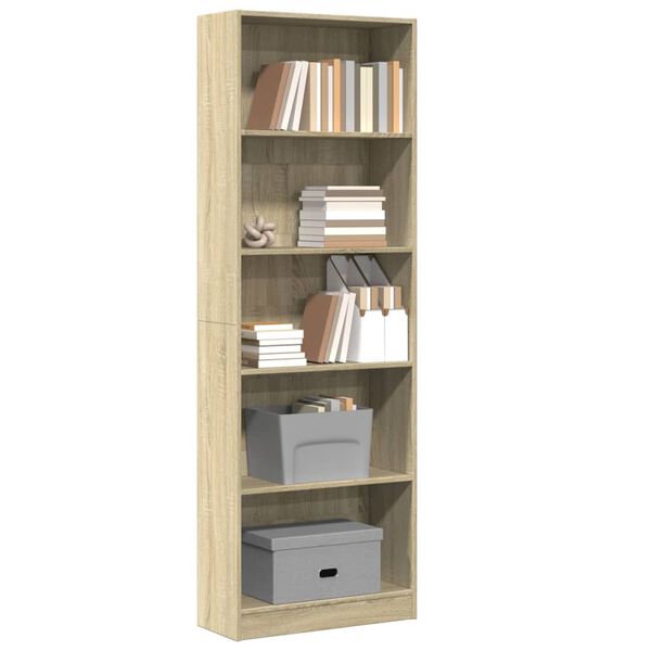 vidaXL Biblioth&egrave;que ch&ecirc;ne sonoma 60x24x176 cm bois d'ing&eacute;nierie