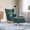 vidaXL Chaise à bascule avec repose-pied Vert foncé Tissu
