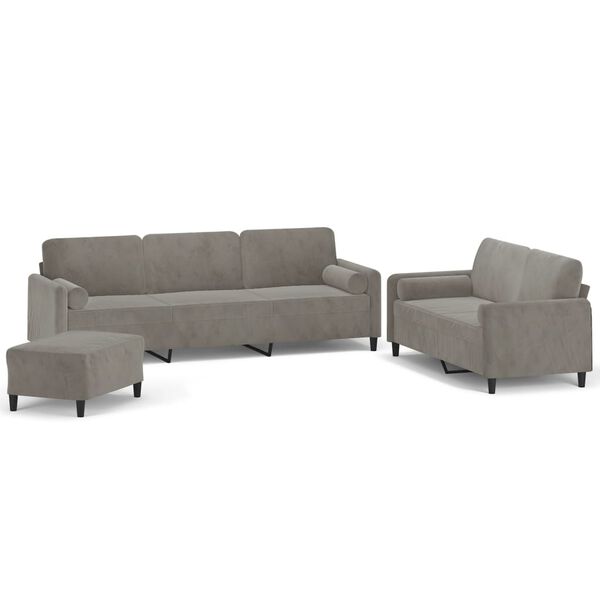 vidaXL Ensemble de canap&eacute;s 3 pcs coussins d&eacute;coratifs et coussins