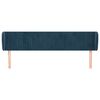 vidaXL T&ecirc;te de lit avec oreilles Bleu fonc&eacute; 203x23x78/88 cm Velours