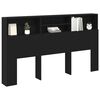 vidaXL Cabinet de T&ecirc;te de Lit Ch&ecirc;ne noir 180 x 19 x 103,5 cm