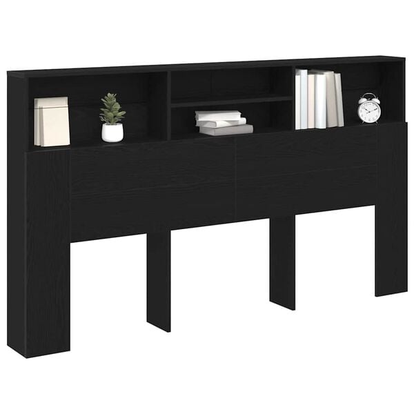 vidaXL Cabinet de T&ecirc;te de Lit Ch&ecirc;ne noir 180 x 19 x 103,5 cm