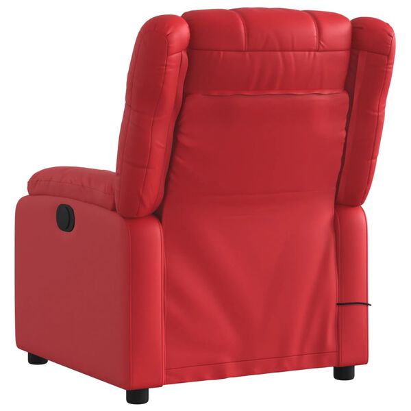 vidaXL Fauteuil de massage inclinable rouge similicuir