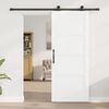 vidaXL Porte coulissante Blanc et Noir 83 x 202 cm Pin massif