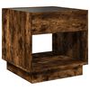 vidaXL Table de chevet avec LED infini ch&ecirc;ne fum&eacute; 50x50x50 cm