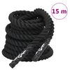 vidaXL Corde de combat noire 15 m 11 kg Polyester