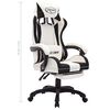 vidaXL Fauteuil de jeux vid&eacute;o avec LED RVB Noir et blanc Similicuir