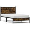 vidaXL Cadre de lit en m&eacute;tal sans matelas ch&ecirc;ne fum&eacute; 107x203 cm