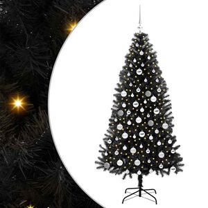 vidaXL Sapin de No&euml;l Noir 180 cm PVC