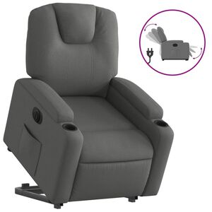 vidaXL Fauteuil inclinable &eacute;lectrique gris fonc&eacute; tissu