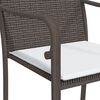vidaXL Ensemble &agrave; manger de jardin 5 pcs coussins r&eacute;sine tress&eacute;e acier