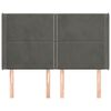 vidaXL T&ecirc;te de lit avec oreilles Gris fonc&eacute; 147x16x118/128 cm Velours