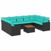 vidaXL Salon de jardin 10 pcs avec coussins gris r&eacute;sine tress&eacute;e