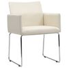 vidaXL Chaises &agrave; manger lot de 2 aspect de lin blanc tissu