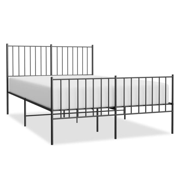 vidaXL Cadre de lit m&eacute;tal sans matelas avec pied de lit noir 120x200cm