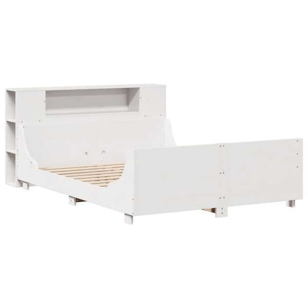 vidaXL Cadre de lit sans matelas blanc 140x190 cm bois de pin massif